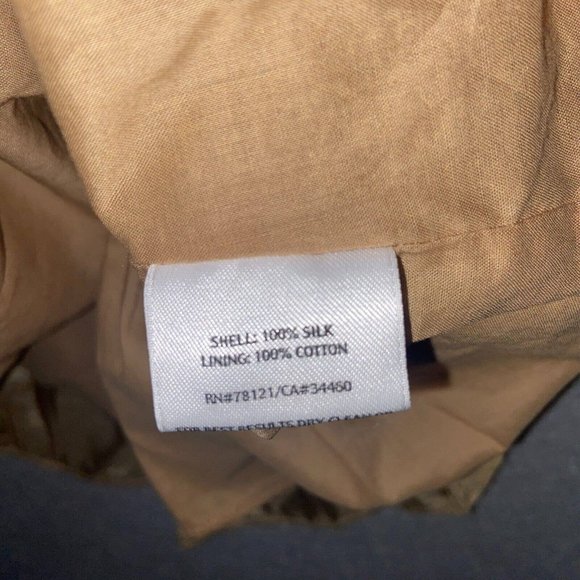 Eileen Fisher Tank Top Womens Large Gold Brown Scoop Neck Solid Print Silk - Picture 8 of 14